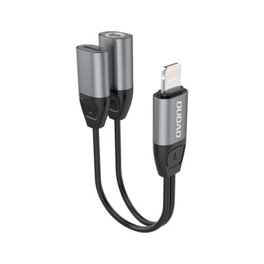 DUDAO Adapter Lightning 3,5 mm, mini, siva