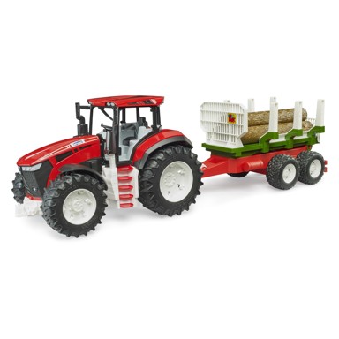 BRUDER Roadmax traktor s prikolicom za drva i 3 trupca 03453