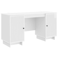 Stol od konstruiranog drva 142,5x50x75 cm, bijeli visokog sjaja