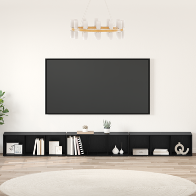 TV ormar, 3 kom, 37 x 35 x 107.5 cm, crni hrast