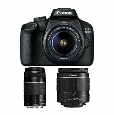 CANON Digitalni fotoaparat EOS 4000D EF-S 18-55 mm + EF 75-300mm