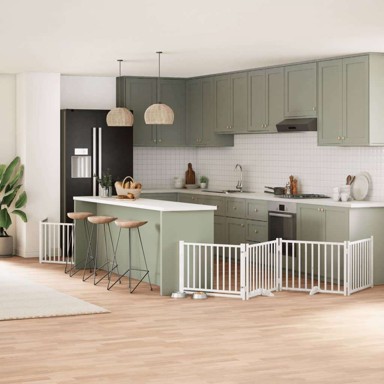 Vrata za pse s vratašcima, 6 panela, sklopiva, 80 x 60 x 2 cm