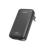 DUDAO GaN putni zidni punjač, USB-C i USB-A, PD, US/EU adapter, 65 W, crni