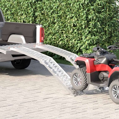 Rampa, za utovar, 222 x 29 x 14 cm, aluminij, srebrna, 2 kom