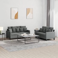 2-dijelni set sofa s jastucima tamnosivi od tkanine