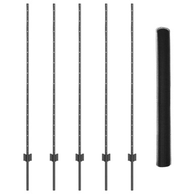 StupZa ogradu 10 kom U-kanal 140 cm, čelik, grey