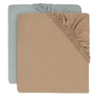 JOLLEIN Plahta jersey 2-djelna 60x120cm,zelena i smeđa