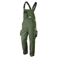 NEO TOOLS Camo radne hlače s naramenicama, veličina L, maslinaste