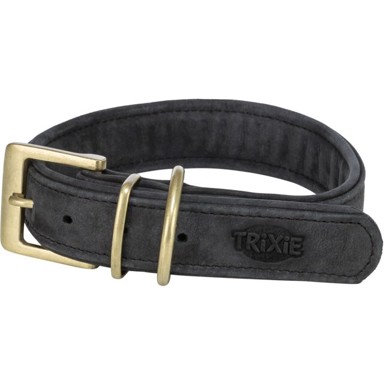 TRIXIE Ogrlica za pse Pure kožna, S–M (31–37 cm / 30 mm), crna