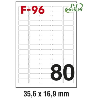 FORNAX Odljepljive etikete A4 ILK F-96, 35,6 x 16,9 mm, 8000 kom, bijele