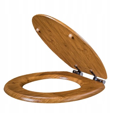 MASMA WC daska Bambus od MDF-a sa sporim zatvaranjem, 45 x 37 cm