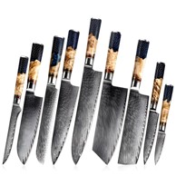 Set damašćanskih kuhinjskih noževa Ho-21769 Kp21769, smeđi i plavi