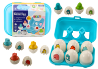 Set šest geometrijskih jaja dinosaura, šarenih