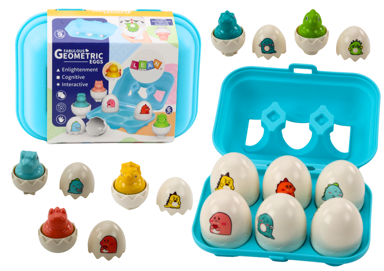 Set šest geometrijskih jaja dinosaura, šarenih