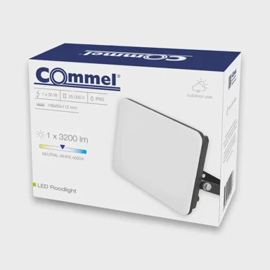 LED reflektor SMD, 30W, 4000 K, IP65, 306-233, crna