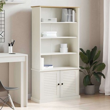 Regal za knjige VIGO 85 x 35 x 170 cm masivna borovina, bijela