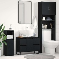 Kupaonski ormar ispod lavabo-umivaonika, 80x33x60 cm, crni hrast, konstruirano drvo