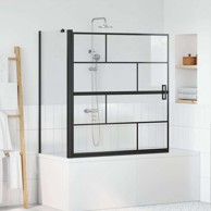 Ekran za kadu i tuš, 116 x 67 x 129,5 cm, crno i prozirno