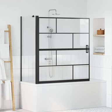 Ekran za kadu i tuš, 116 x 67 x 129,5 cm, crno i prozirno