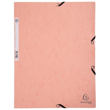 EXACOMPTA Fascikl klapa s gumicom karton A4 Aquarel 55527E, pastelno koraljna