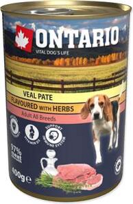 ONTARIO Konzerva Adult Dog 400 g, teletina s biljem