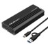QOLTEC Vanjsko kućište 52270 NV2270, za M.2 SATA i NVMe SSD, USB-C, crno