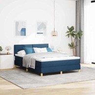Box spring krevet s madracem 160 x 200 cm tkanina, plavi