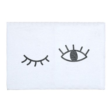 REALLY NICE THINGS Bijela kupaonska prostirka s dodatkom pamuka Eyes, 40 x 60 cm