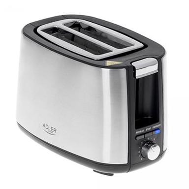 ADLER Toster AD3214, sa dva utora, 750 W, inox