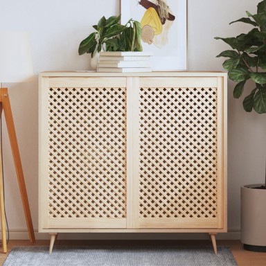 Vrata za ormarić rešetkasti dizajn 2 kom 59,5x99 cm borovina