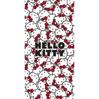 JERRY FABRICS Crveni/bijeli pamučan dječji ručnik, 70x140 cm Hello Kitty