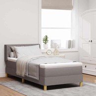 Boxspring krevet s oprugama i madracem, sivo-smeđi, 90 x 190 cm