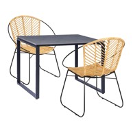 BONAMI ESSENTIALS Set Blagovaonski 2 stolice i stol Carl, crni