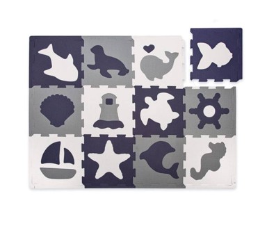 Podloga puzzle za djecu - svijet oceana, crno bijele 120 x 90 x 1,2 cm