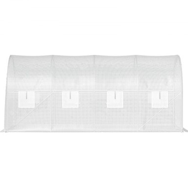 VEVOR Tunelski staklenik za hodanje, 457,2 x 198,12 x 213,4 cm, bijela