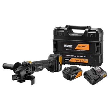 DEWALT McLaren akumulatorska kutna brusilica XR, 18 V, 125 mm, 2 x 5,0 Ah