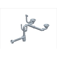 STIL Odvod za dvodijelni sudoper s preljevom i priključkom