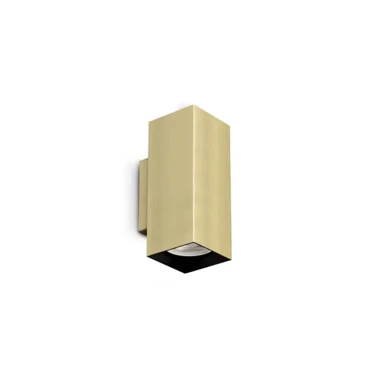 IDEAL LUX Zidna svjetiljka Look AP2, kvadratna, D60 H150, 2xGU10, mesing