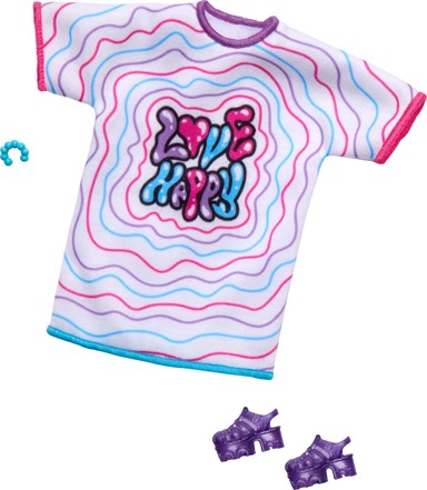 MATTEL Modni komplet crno-bijela haljina s tuljanima na pruge HRH38