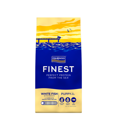 FISH4DOGS Suha hrana za pse, velike granule, bijela riba 6 kg