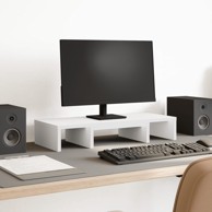 Stalak za monitor, podesivi, bijeli, 60x24x10,5 cm, drveni