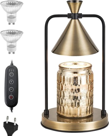 NIKCORP Lampa za grijanje svijeća s timerom i prigušivačem, zlatna