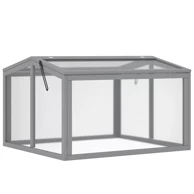 Hladni okvir mini staklenik od drva i polikarbonata 90 x 80 x 58 cm, svijetlosivi