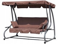 MODERNHOME Vrtna ljuljačka za 3 osobe, smeđa