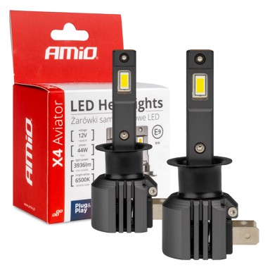 AMIO X4 Series AVIATOR LED Headlight žarulje, H1, do 150% više svjetla, 6500K, bijela