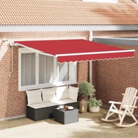 Skrovita tenda 300 x 250 cm poliester i metal, crvena