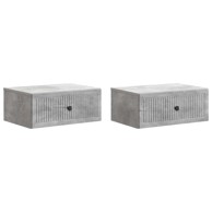 Noćni ormar s ladicama, 49 x 34,5 x 20 cm, betonska siva, 2 kom