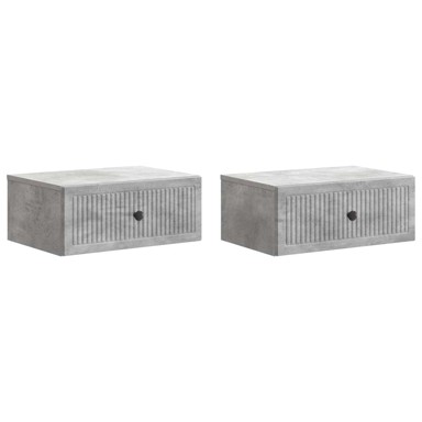 Noćni ormar s ladicama, 49 x 34,5 x 20 cm, betonska siva, 2 kom