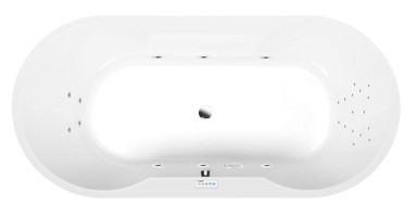 POLYSAN Hidromasažna kada, ovalna, 180 x 85 x 49 cm, Highline Hydro, krom