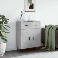 Komoda od konstruiranog drva, 69,5 x 34 x 90 cm, beton siva